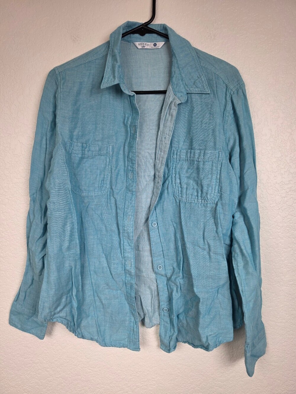 Riders by Lee Light Blue Cotton Button-Up Shirt